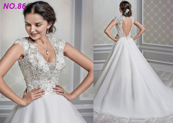 Vestidos de boda de princesa Style/vestidos formados de la princesa bola de la decoración de las gotas