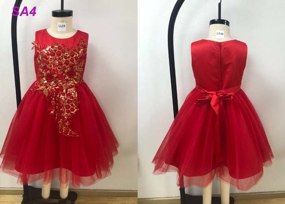 Los modelos del cordón que gotean los vestidos de la princesa florista/al florista rojo de la cola del cortocircuito se visten