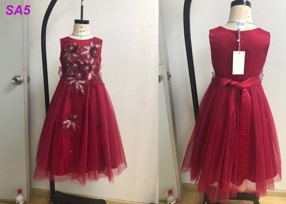 Vestidos del florista de los niños hermosos del cordón para el cuello integral de la fiesta de cumpleaños O